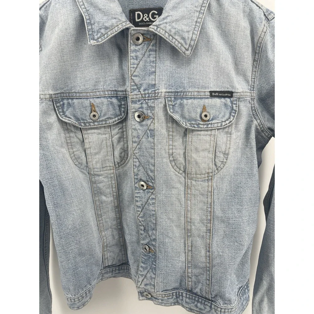 Vtg‎ D&G Dolce & Gabbana Denim Jacket Women XL Made In Italy Y2K Blue